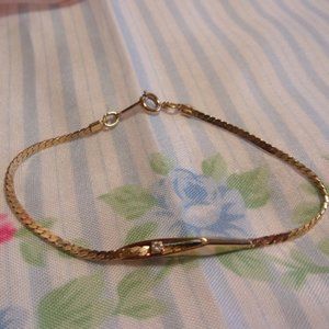 Avon Gold Bracelet with Diamond Accent